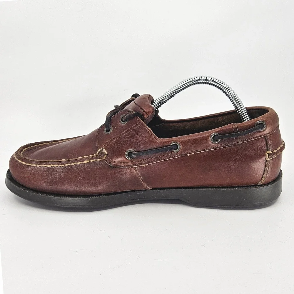 Dockers Men's Brown Leather Classic Boat Shoes Size 9M Preppy Nautical Americana